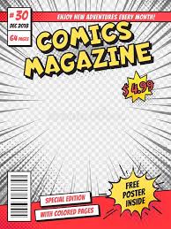 Comic Book Cover Comics Books Title Page Funny Superhero Magazine Isolated Vector Template Comic Bo In 2020 Book Cover Template Comic Book Template Blank Comic Book