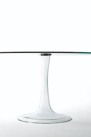 Funghetti Design Piero Lissoni Series Of High Round Tables Made Of Mm 12 Thick Transparent Extralight Tempered Glossy Lacquered Or Opaque Lacquered Gl Tavoli