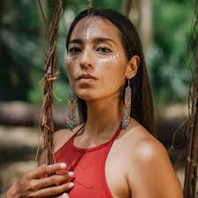 Beaded Handmade White Cascadas Earrings by Mother Sierra