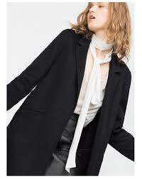 Haoduoyi Womens Medium And Long Woolen Coat Loose Coat Black