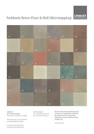 Farbpalette Microtopping Beton Floor Wall Wohn Design Beton Putz Betonoptik
