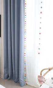 Custom Curtains And Drapes With Pom Poms Trim I Spiffy Spools In 2021 Pom Pom Curtains Curtains Custom Curtains