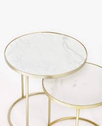 Image Of The Product Marble Nesting Tables With Golden Base Set Of 2 Zara Home Coffee Table Zara Home Marble Table Nesting Tables