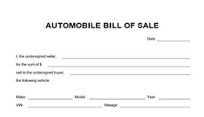 For example, illinois and tennessee don't require an auto bill of sale. Automobile Bill Of Sale Form