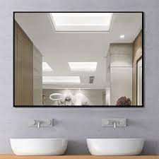 .mirrors #rectangular mirror #painted mirror #howard elliott #colored mirrors #scroll mirror gold mirrors #contemporary home decor #geometric mirror #howard elliott mirror #black mirror #wall. Modern Large Black Rectangle Wall Mirrors For Bathroom Vanity Mirror On Sale Overstock 30505348