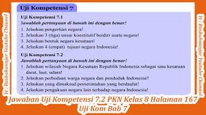 We did not find results for: Jawaban Uji Kompetensi 7 2 Pkn Kelas 8 Halaman 167 Uji Kom Bab 7 Youtube