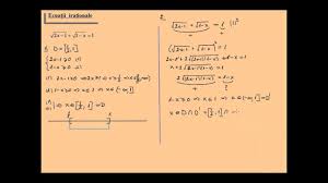 Rezolvati ecuatiile de gradul i: Ecuatii Irationale Rezolvate Exercitii Lic Ecirat3 Youtube