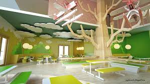 Playful Kindergarten Children Cloud Tree Nature Classroom Interior Kindergarten Design Kindergarten Interior Classroom Interior