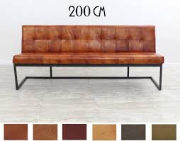 Sitzbank Design Berlin Iii Echt Buffel Leder Vintage Cognac Metall Fuss Bank 200 Cm Sitzbank Ledersitzbank Aussenmobel