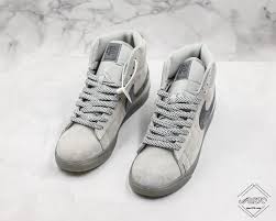 reigning champ x nike blazer mid retro 3m grey suede