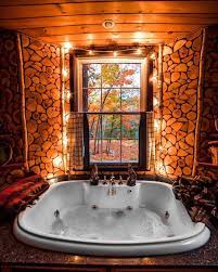 No jacuzzi's inside the cabins, but we do have hot tubs on the private porches outside each cabin! Cozy Cabin Indoor Jacuzzi Cozyplaces
