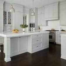 Light Gray Painted Kitchen Cabinets With Glossy White Chevron Tiles Trendy Kitchen Tile Grey Painted Kitchen Painting Kitchen Cabinets