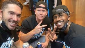 Marlins players react