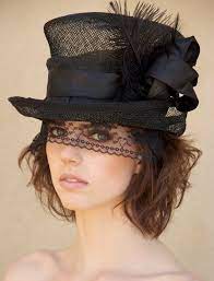For The Eccentric Bride Short Veil Hat Combo Riding Hats Beautiful Hats Steampunk Hat