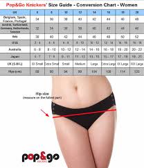 Pop Go Knickers Size Chart For Uk Usa Europe Japan