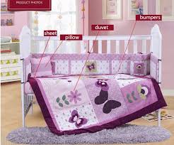 Crib bedding sets make the nursery perfect. 7pcs Embroidery Purple Baby Bedding Set Cot Baby Nursery Bedding Crib Bumper Include Bumper Duvet Sheet Pillow Buy At The Price Of 81 54 In Aliexpress Com Imall Com
