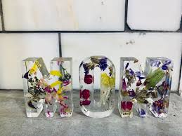 You'll end up with a beautiful piece of art that takes no time at all, but looks like it does! Small Standing Block Letters Pressed Flowers And Resin Glasshouse Collection Preserved Flower And Resin Art