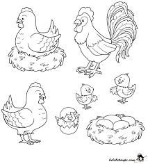 dessin gratuit a colorier un coq une poule des poussins coloriage poussin de chiot facile