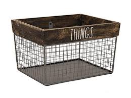 Maybe you would like to learn more about one of these? Rae Dunn By Designstyles Wire Storage Basket Metal And Solid Wood Organizer Decorative Folder Bin For Office Bedroom Living Room Closet And More Pricepulse