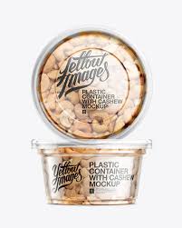 Download 200g Clear Plastic Food Container W Cashew Mockup In Pot Tub Mockups On Yellow Images Object Mockups