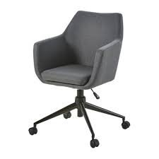 Fauteuil De Bureau Gris Et Metal Noir Davis Maisons Du Monde En 2020 Bureau Gris Fauteuil Bureau Mobilier De Salon