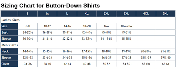 7 best photos of button up shirt size chart button down