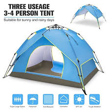 Battop 4 Person Family Camping Tent 3 Usages Double Layer Waterproof Sun Shelter Automatic Instant Pop U Family Tent Camping Best 4 Person Tent 4 Person Tent