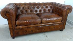 Sofa 2 Sitzer Chesterfield Cognac Braun Vintage Leder Couch Art Deco 50er Design Sofa Leder Vintage Sofa Sofa
