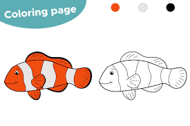 Cool colors are not ove. Coloring Page For Children Cartoon Clown Fish Vector Illustration Stock Vector Adobe Stock