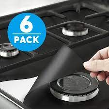 6pcs Gas Range Protectors Tsv Liner Covers Reusable Gas Stove Burner Covers 10 6 X 10 6 Double Thickness 0 2mm Non Stick Fast Clean 6 Packs Walmart C In 2021 Stove Burner Covers Gas