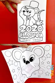 Year Of The Rat Colouring Page Pop Up Card Red Ted Art Make Crafting With Kids Easy Fun In 2020 Easy Paper Crafts Kids Chinese New Year
