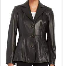 Jones New York Black Soft Genuine Leather Jacket Leather Jacket Genuine Leather Jackets Jackets