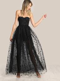 Star Flock Mesh Overlay Strapless Bustier Dress Marvy Bae Bustier Dress Tight Dresses Strapless Bustier
