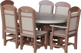 Luxcraft Recycled Plastic 4x6 Oval Table Set 2 With 2 Captain Chairs And 4 Regular Chairs Lavorist Furniture Dining Room Furniture Patio Furniture Sets