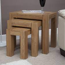 With striking dark grey metal frames contrasted by gorgeous oak finished panels, this great value. Trend Solid Oak Furniture Nest Of Three Coffee Tables Sale