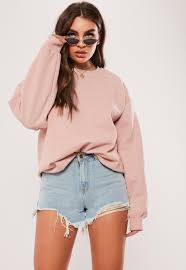 Light Pink Washed Sweatshirt Missguided Chic Outfits Spring Pink Sweatshirt Outfit Crewneck Outfit