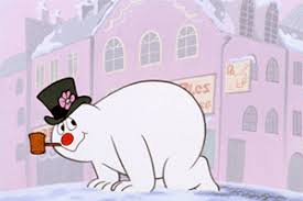 Snowman with red bag with the snowflake on the sledge. 8 Facts About Frosty The Snowman That Will Melt Your Heart