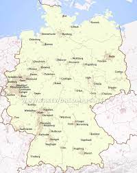 The map shows germany and neighboring countries with international borders, the national capital berlin, state (bundesland) capitals, major cities, main map of germany. Germany Political Map