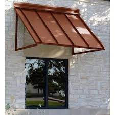Awntech Houstonian 68 In Wide X 24 In Projection Copper Solid Vertical Patio Fixed Awning Lowes Com In 2021 Beautiful Front Doors Door Awnings Door Overhang