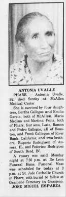 Obituary for ANTONIA UVALLE
