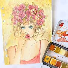 Shop prima marketing at the amazon arts, crafts & sewing store. Repost Sharonlaakkonen This Sweet Princess Divider Is Colored With Shimmering Lights Watercolor Confections Prima Watercolor Bloom Girls Coloring Pages