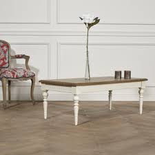 Table basse blanche 4 pieds chêne massif. Table Basse Blanche Et Bois Aude Robin Des Bois