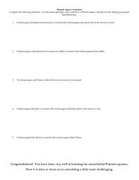 The long (l) allele exhibits incomplete dominance. Punnett Square Worksheet