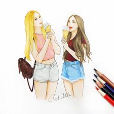 Girl Bff Drawing Pics Draw Bff And Girls Youtube Drawings Of Friends Best Friend Drawings Bff Drawings