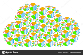 Cloud Collage Of Pie Chart Icons Stock Vector Ahasoft