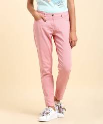 Arrow Mariia Slim Fit Womens Pink Trousers Buy Off White