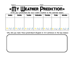 weather calendar chart and predictions