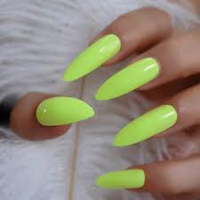 Hello the video of how i created these are to follow. Amazon Com Coolnail Neon Fluorescent Green Press On False Nails Extra Long Stiletto Pointed Uv Gel Glue On Fake Fingersnails Free Adhesive Tapes Beauty