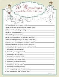 Instant Download Custom Hand Drawn 20 Questions About The Bride And Groom Who Knows Bride Best Bridal Sh Wedding Shower Games Bridal Shower Games Bridal Shower