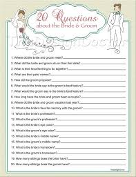 Mar 17, 2020 · ask them some silly questions to get them involved in the party, and to see who really knows the bride and groom the best. Instant Download Custom Hand Drawn 20 Questions By Thedesigndoctor 6 00 Bridal Shower Games Wedding Shower Games Wedding Bridal Shower